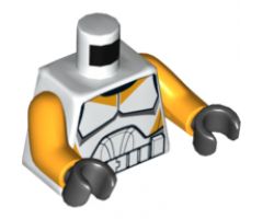 Torso SW Armor Clone Trooper with Bright Light Orange Markings Pattern / Bright Light Orange Arms / Black Hands