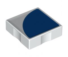 Duplo, Tile 2 x 2 with Shape Blue Quarter Circle Pattern