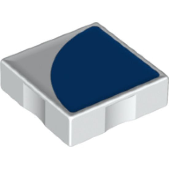 Duplo, Tile 2 x 2 with Shape Blue Quarter Circle Pattern