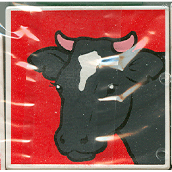 Duplo, Tile 2 x 2 x 1 with Cow Mosaic Picture 13 Pattern (Set 1078)