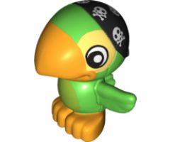 Duplo, Animal Bird Parrot with Black Cloth Wrap with Skulls Pattern (Skully)