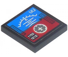 Tile 2 x 2 with Flight Instruments and '1190' and '1210' and 'LKJ' Pattern (Sticker) - Set 42025