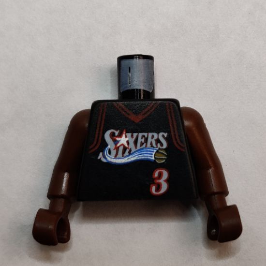 Torso NBA Philadelphia 76ers #3 (Black Jersey) Pattern / Brown NBA Arms