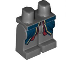 Hips and Legs with Dark Blue and Red Robe Pattern