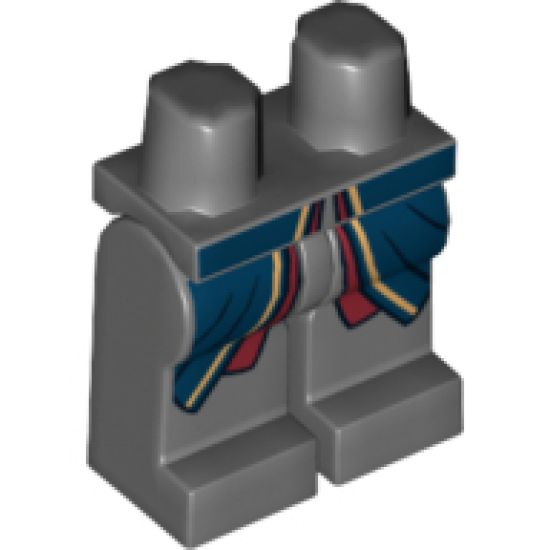 Hips and Legs with Dark Blue and Red Robe Pattern
