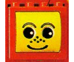 Duplo, Brick 2 x 4 x 2 with Face with Freckles in Yellow Drum