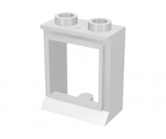 Window 1 x 2 x 2 with Extended Lip and Hole in Top, no Glass
