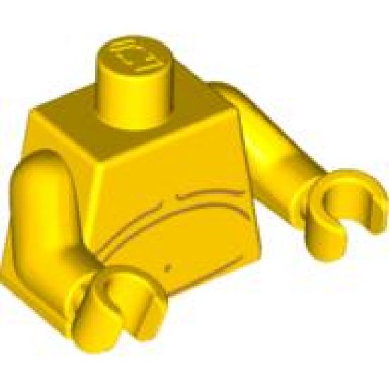 Torso Bare Chest with Body Lines Pattern / Yellow Arms / Yellow Hands
