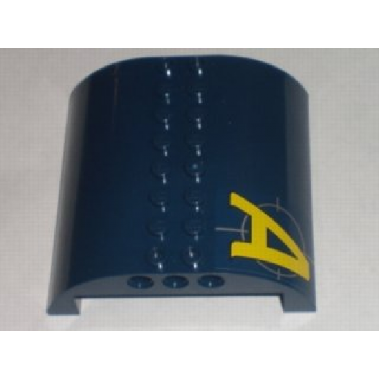 Slope, Curved 8 x 8 x 2 Double with Agents Logo Pattern Left (Sticker) - Set 8971
