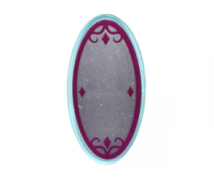 Minifigure, Shield Oval with Silver Mirror in Magenta Frame and 4 Diamonds Pattern (Sticker) - Set 41180