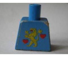 Torso Castle Guard Lion Standing Yellow and 2 Red Hearts Pattern (Sticker) - 1592