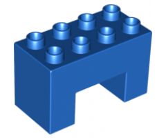 Duplo, Brick 2 x 4 x 2 with 2 x 2 Cutout on Bottom with Police Text Pattern