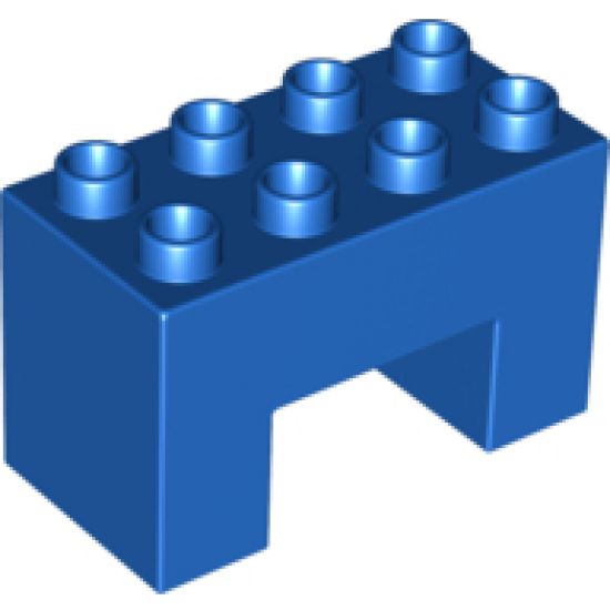 Duplo, Brick 2 x 4 x 2 with 2 x 2 Cutout on Bottom with Police Text Pattern