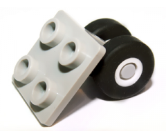 Aircraft Plate, Modified 2 x 2 Thin with Dual Wheels Holder - Solid Pins with Space Shuttle Wheels