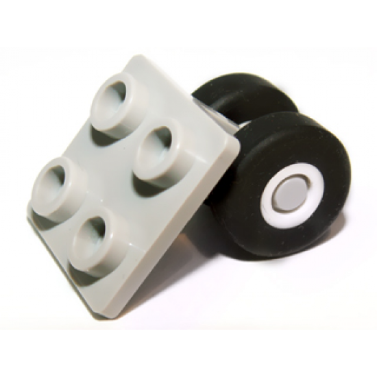 Aircraft Plate, Modified 2 x 2 Thin with Dual Wheels Holder - Solid Pins with Space Shuttle Wheels
