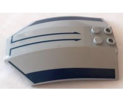 Windscreen 8 x 6 x 2 Curved with Dark Blue Wide and Small Lines Pattern (Stickers) - Set 8036