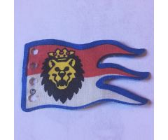 Cloth Flag 8 x 5 Wave with Royal Knights Lion Head on Red and White Background Pattern