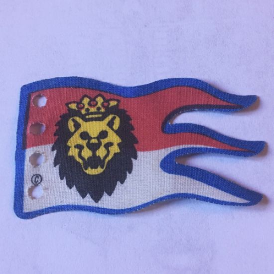 Cloth Flag 8 x 5 Wave with Royal Knights Lion Head on Red and White Background Pattern