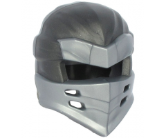 Minifigure, Headgear Ninjago Wrap Type 7 with 4 Slits on Front and Pearl Dark Gray Fabric Pattern