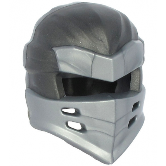 Minifigure, Headgear Ninjago Wrap Type 7 with 4 Slits on Front and Pearl Dark Gray Fabric Pattern