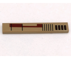 Tile 1 x 6 with Black and Brown SW Vulture Droid Pattern 2 (Sticker) - Set 7660