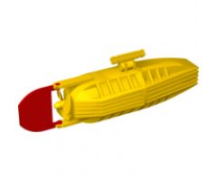 Electric, Motor with Boat Propeller and Rudder 14 x 4 x 4, 3-Blade Propeller