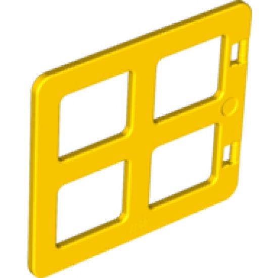 Duplo, Building Door / Window Pane 1 x 4 x 3 with Four Same Sizes Panes Square Corners