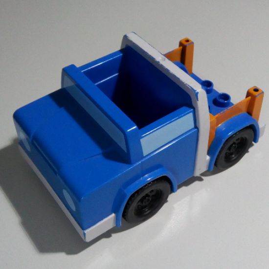 Duplo, Vehicle Truck Pickup with White Bumpers and Earth Orange Bed Sides (7331)
