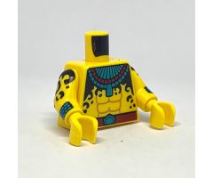 Torso Dark Azure and Dark Red Armor, Belt and Black Spots Pattern / Yellow Arms with Spots and Cuffs Pattern / Yellow Hands