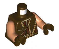 Torso SW Gungan Vest with Gold Trim Front and Back Pattern / Nougat Arms / Dark Brown Hands