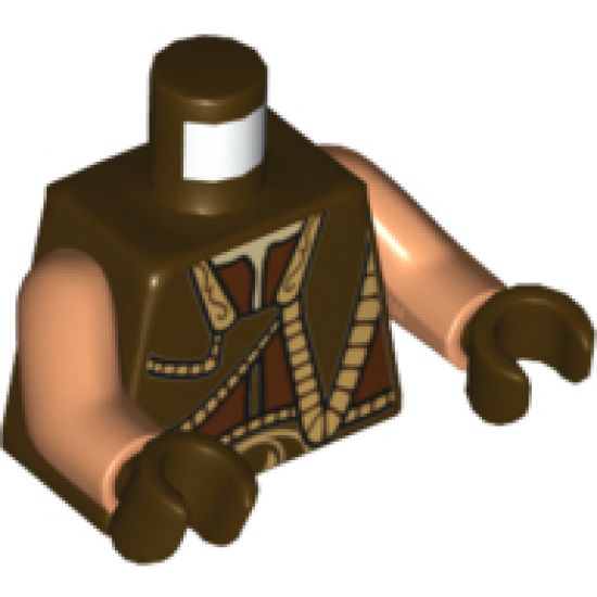 Torso SW Gungan Vest with Gold Trim Front and Back Pattern / Nougat Arms / Dark Brown Hands