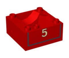 Duplo, Train Cab / Tender Base with Bottom Tube and Thomas & Friends James #5 Pattern