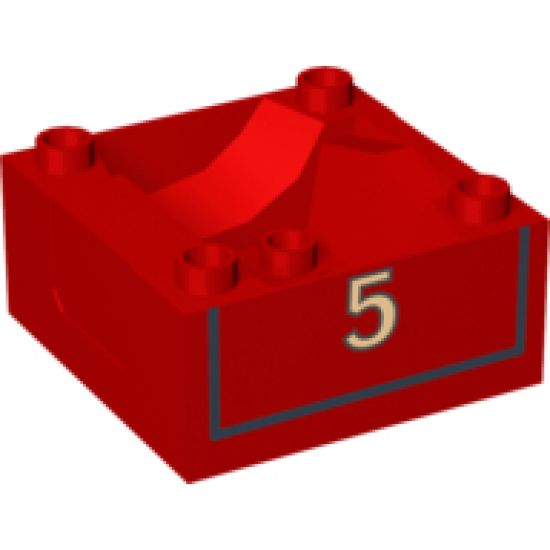 Duplo, Train Cab / Tender Base with Bottom Tube and Thomas & Friends James #5 Pattern