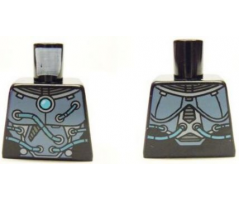 Torso Armor with Round Center Crystal and Tubes on Front and Back Pattern