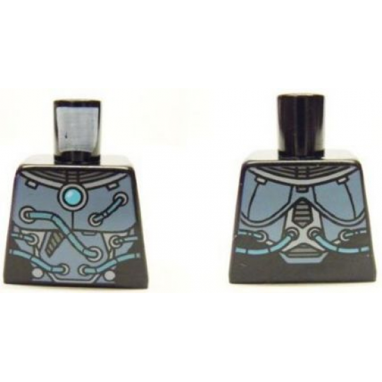 Torso Armor with Round Center Crystal and Tubes on Front and Back Pattern