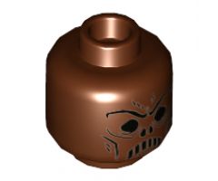 Minifigure, Head Alien with HP Death Eater Skull Mask Pattern