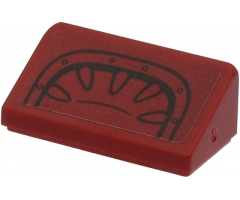Slope 30 1 x 2 x 2/3 with Black Tractor Seat on Dark Red Background Pattern (Sticker) - Set 40423