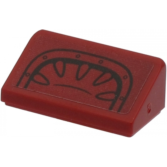 Slope 30 1 x 2 x 2/3 with Black Tractor Seat on Dark Red Background Pattern (Sticker) - Set 40423