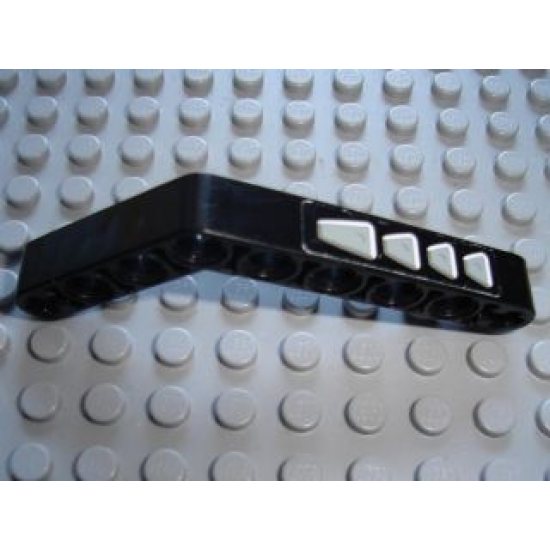 Technic, Liftarm 1 x 9 Bent (6 - 4) Thick with Light Gray Wing on Black Background Pattern (Sticker) - Set 8226