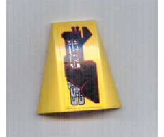Wedge 4 x 4 No Studs with Silver and Red Circuitry Pattern Model Right (Sticker) - Set 7721