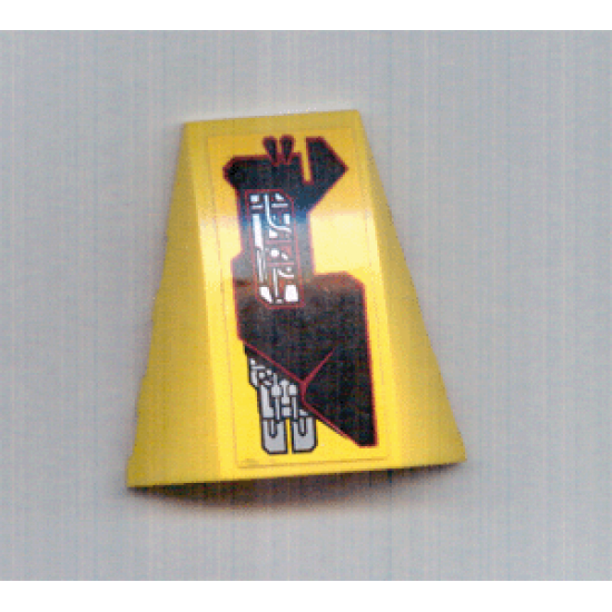 Wedge 4 x 4 No Studs with Silver and Red Circuitry Pattern Model Right (Sticker) - Set 7721