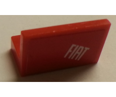 Panel 1 x 2 x 1 with White 'FIAT' on Red Background Pattern Model Left Side (Sticker) - Set 8142