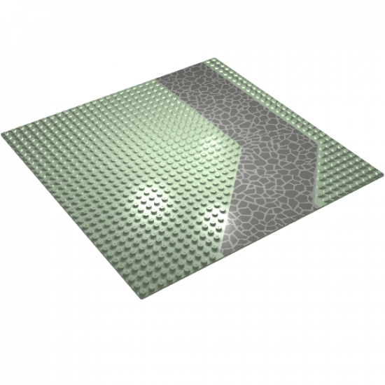 Baseplate, Road 32 x 32 with Driveway with Dark Gray Cobblestones on Light Gray Ground Pattern