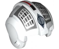 Minifigure, Headgear Helmet SW Rebel Pilot with White Grid on Dark Bluish Gray Pattern