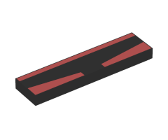 Tile 1 x 4 with Dark Red Stripes Pattern (BrickHeadz Boba Fett Visor)
