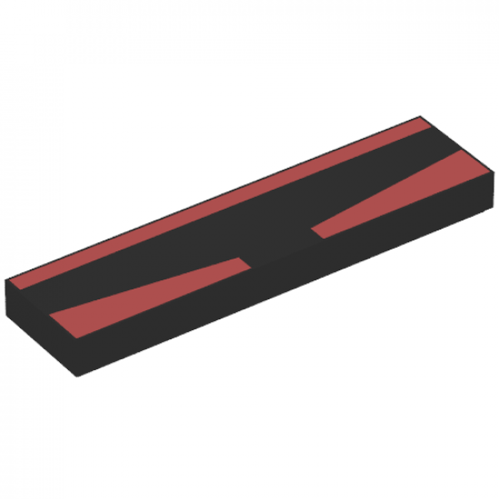 Tile 1 x 4 with Dark Red Stripes Pattern (BrickHeadz Boba Fett Visor)