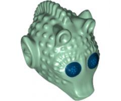 Minifigure, Head, Modified SW Rodian with Greedo Dark Blue Eyes Pattern