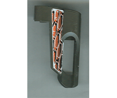 Technic, Panel Fairing # 5 Small Short, Large Hole, Side A with White, Black and Orange Pattern (Sticker) - Set 8471