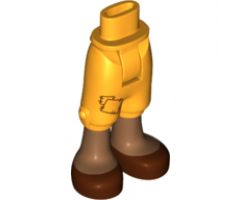 Mini Doll, Legs with Hips and Trousers Cropped with Patch, Medium Nougat Legs and Reddish Brown Sandals Pattern