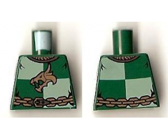 Torso Castle Kingdoms Dragon Head Quarters with Chain Front and Back Pattern